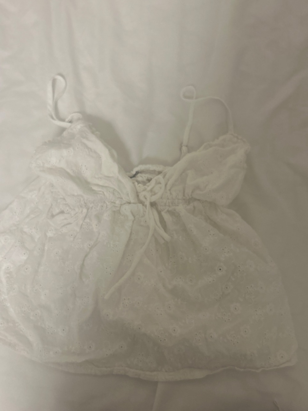 White Eyelet Lace Tie-Front Camisole - Women Intimates